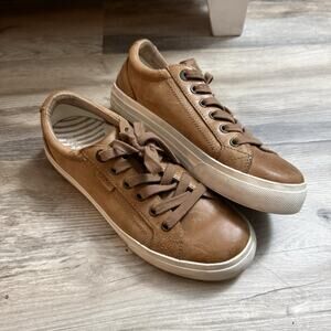 Taos Plim Soul Lux Leather Sneakers Women’s 6.5 Brown Comfort Casual Shoes